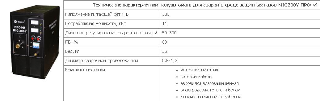 Полуавтомат MIG 300Y ПРОФИ